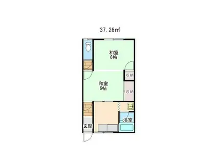 奈良県御所市 貸アパート(1DK/2階)の間取り写真