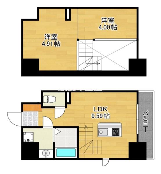 MODERN PALAZZO天神東グラン(1LDK/11階)の間取り写真