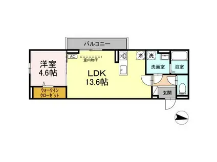 コーポ陽だまりII(1LDK/2階)の間取り写真