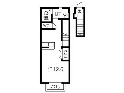 A.COURT(ワンルーム/2階)の間取り写真