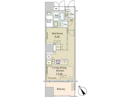 ウェンブリー表参道(1LDK/5階)の間取り写真