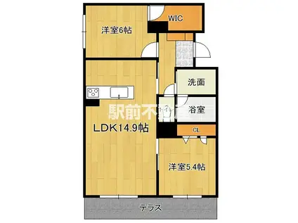 エーデルワイス(2LDK/1階)の間取り写真