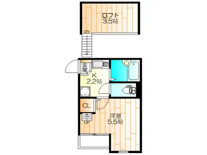 パーク・アベニュー元住吉(1K/1階)の間取り写真