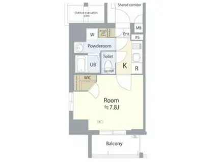 エスリード名古屋東別院(1K/5階)の間取り写真