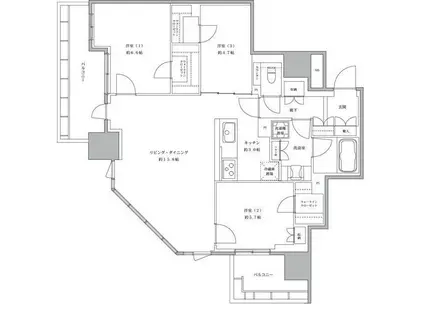 大宮スカイ&スクエア ザ・タワー(3LDK/22階)の間取り写真