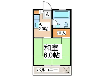 シャトーつくし野(1K/3階)の間取り写真