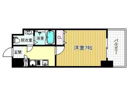 ラクラス福島野田(1K/8階)の間取り写真