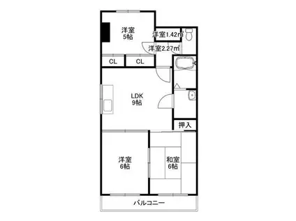 ピュアハイツ7(3LDK/3階)の間取り写真