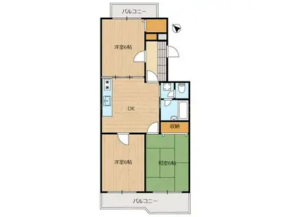 第3プラムハイツ(3DK/1階)の間取り写真