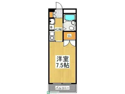 大平マンション(1K/2階)の間取り写真