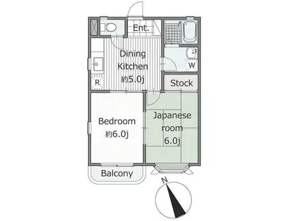 イーグレット平野(2DK/2階)の間取り写真