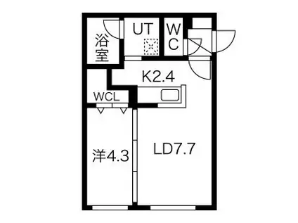 ビバーチェ西野(1LDK/1階)の間取り写真