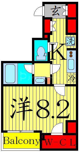 ルクレ押上(1K/9階)の間取り写真