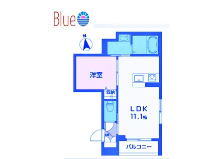 アルマン鵠沼(1LDK/3階)の間取り写真