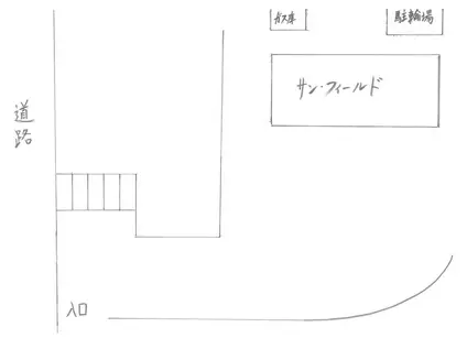 サン・フィールド(1K/1階)の間取り写真