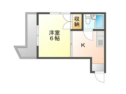 ブルーメ森井(1DK/1階)の間取り写真