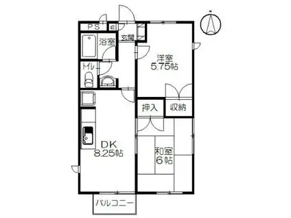 チェリーハウス小和田(2DK/2階)の間取り写真
