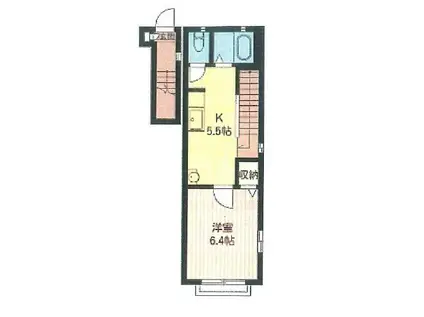 ソレイユ(1DK/2階)の間取り写真