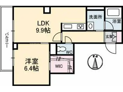 シャーメゾンプライム(1LDK/3階)の間取り写真