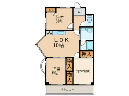 MSイワイ(3LDK/2階)の間取り写真