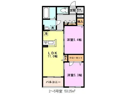 シャーメゾン戸田公園(2LDK/3階)の間取り写真