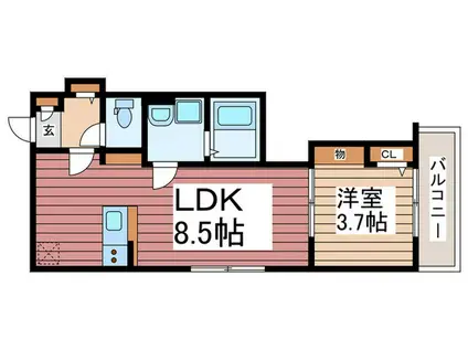BEST STAGE三郷グレイス(1LDK/2階)の間取り写真