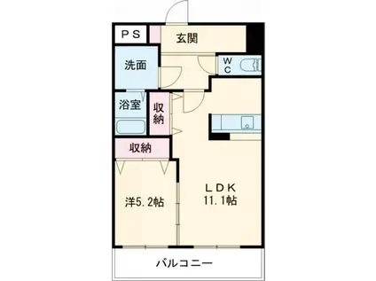 MSソレイユ(1LDK/5階)の間取り写真