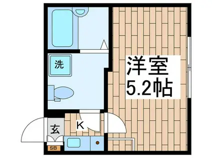 ソルテ戸越公園(1K/1階)の間取り写真