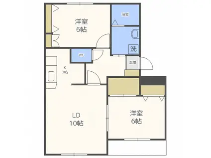 サンモール142(2LDK/1階)の間取り写真