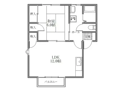 レピュート中里(1LDK/2階)の間取り写真