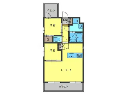 ウエリスアーバン守口(2LDK/7階)の間取り写真