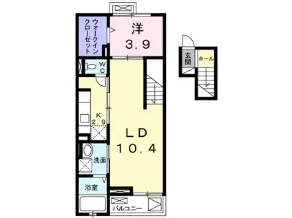 フランボヌール(1LDK/3階)の間取り写真