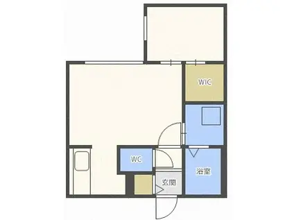 HILLS SAPPORO II(1LDK/2階)の間取り写真