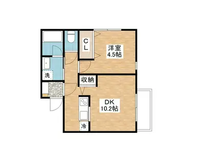 CAサイプラスヒル(1DK/1階)の間取り写真