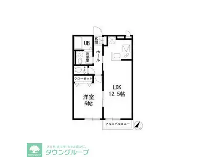 SUNTERRACEII(1LDK/1階)の間取り写真