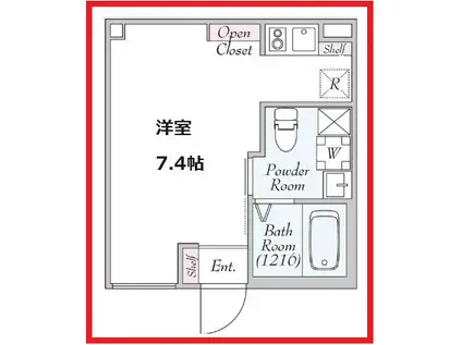 ニシニッポリテラス(ワンルーム/3階)の間取り写真