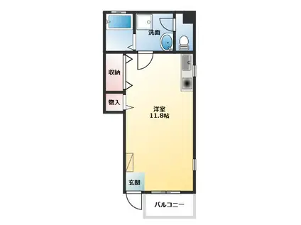 イリエビル(ワンルーム/3階)の間取り写真