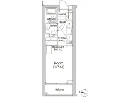 カスタリア渋谷櫻丘(1K/2階)の間取り写真