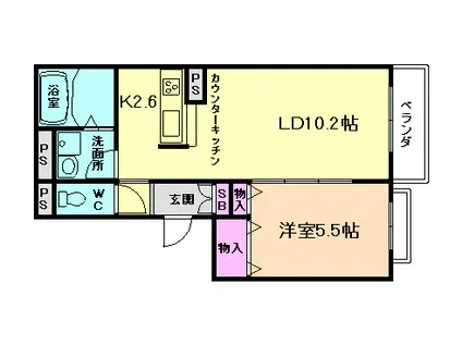 SHAMAISON NOAII(1LDK/3階)の間取り写真