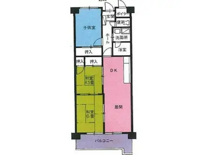 アーバン田室(3LDK/9階)の間取り写真