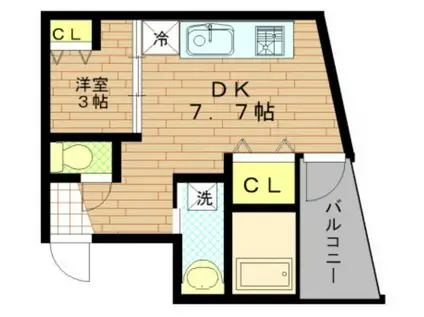 フォートレスコート(1DK/3階)の間取り写真