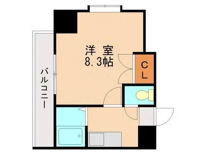 アリビオ百年橋通(1K/7階)の間取り写真