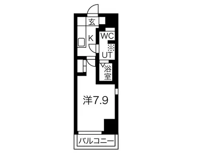 プレール・ドゥーク亀戸6丁目(1K/12階)の間取り写真