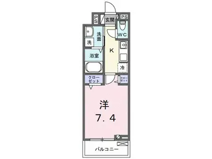 スプレンドーレ(1K/2階)の間取り写真