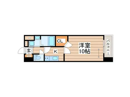 アークデュオ仙台苦竹(1K/4階)の間取り写真