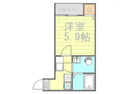 ウエストガーデン坂戸(1K/3階)の間取り写真