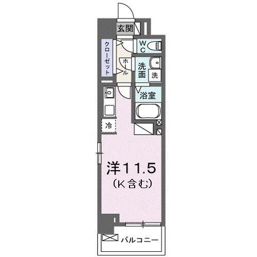 BOSCATO O(ワンルーム/6階)の間取り写真