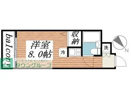 キャッスルマンション川越A棟(1K/4階)の間取り写真