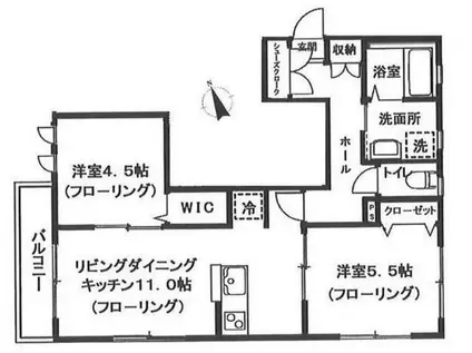 シーダウエスト(2LDK/3階)の間取り写真