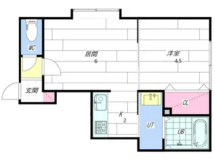 CHAO SAPPORO(1LDK/2階)の間取り写真